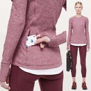 Lululemon - Runderful Long Sleeve Tee W3BVSS | Heathered Misty Merlot | Size 4